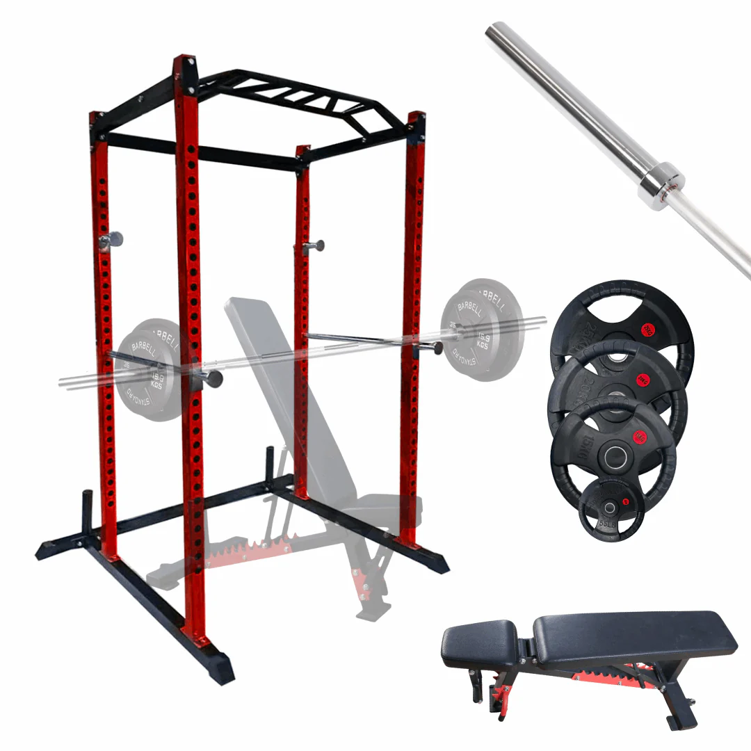 V2 Standard Power Rack Bundle – with Black Cast Iron Plates & Bench - Image 7